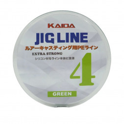 PE41-18 Шнур JIG Line 4x Kaida,  100м, 30 lb, green