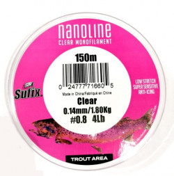 Леска Sufix Nanoline Trout 150м прозрачная 0,14мм 1.8кг