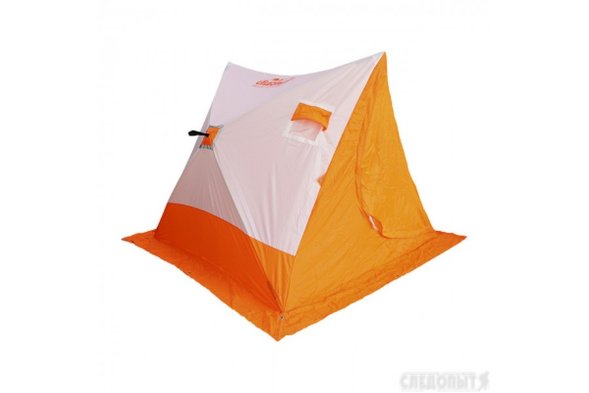 Палатка зимняя Следопыт 2-скатная, Oxford 210D PU 1000, цв. бело-оранж.