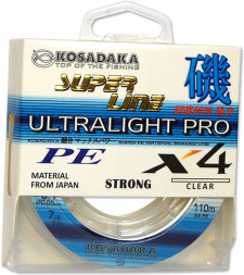 Леска плетеная KOSADAKA Super PE X4 Ultralight PRO прозр. 0.08 110м