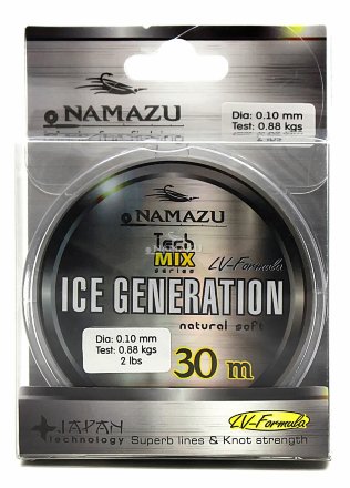 Леска Namazu Ice Generation, L-30 м, d-0,10 мм test-0,88 кг, прозрачная