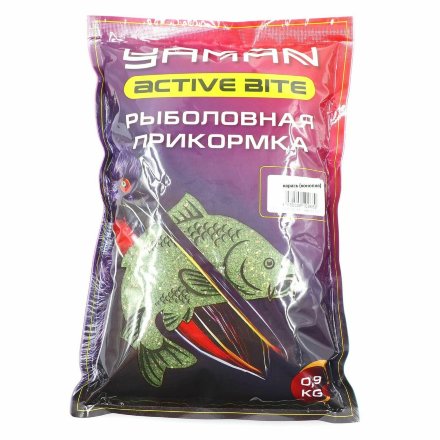 Прикормка Yaman Active Bite Карась конопля, цв. зелёный, 900 г/15/