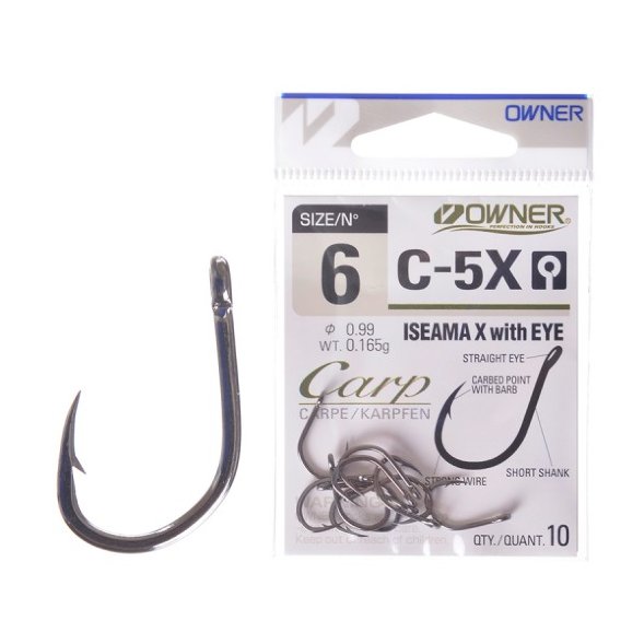 Крючок OWNER Iseama X with Eye C-5X Carp 53269-06 10шт