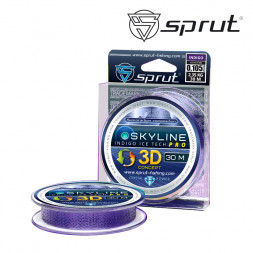 Леска SPRUT Skyline 3D Fluorocarbon Composition IceTech PRO Indigo 0.185 30м