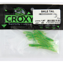 Приманка силиконовая CROXY SIKLE TAIL 1,6'' цвет 01 уп/10шт