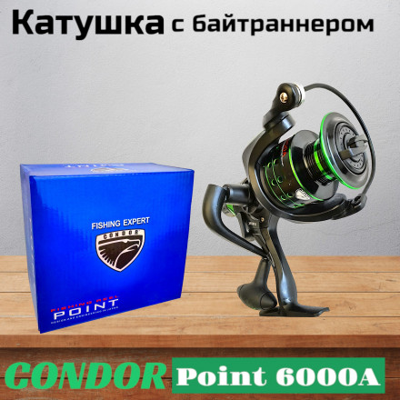 Катушка Condor Point 6000A, 6 подшипн., байтранер, запасная шпуля