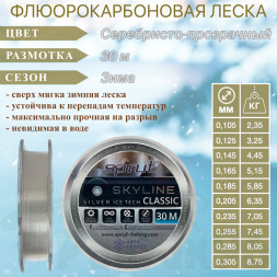 Леска SPRUT Skyline Fluorocarbon Composition Classic Silver 0.185 30м