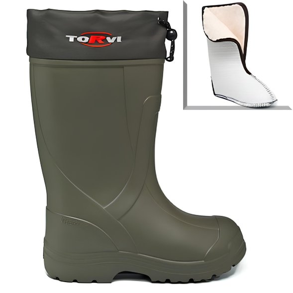 Сапоги зимние Torvi ЭВА -45°C с многослойным сменным вкладышем олива р.44